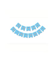 mavi Gümüş Happy Yaldızlı Banner