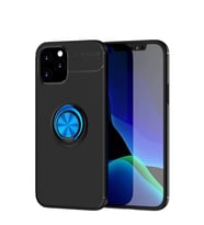 iPhone 12 Kılıf Range Yüzüklü Silikon - Siyah-Mavi