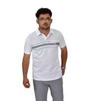 Erkek Polo Yaka Pano Çizgili Tişört T273 BGL-ST04592 (Beyaz)