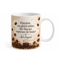 Espresso Tutkunlarına Güçlü Kahve Temalı Kupa Bardak Hediye