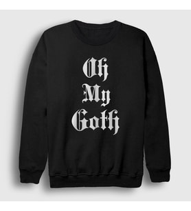 Presmono Unisex Beyaz Oh My Goth Sweatshirt 523673tt (Siyah)