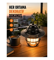 Mey İthalat® Hafif ve Taşınabilir Retro Tasarım Kamp Lambası