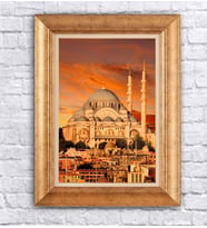 Altın Varaklı  Çerçeveli Paspartulu Tablo uu1432 (Gold)