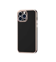 Apple iPhone 13 Pro Max Kılıf Bark Kenarları Altın Renk Kılıf (Siyah)