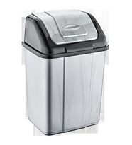 Plastik Sallanır Kapak Çöp Kovası Kutusu -Gri Gövde / Siyah Kapak - 35 Litre - 53 x 35 x 28 Cm.