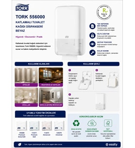 Tork 556000 Katlamalı Tuvalet Kağıdı Dispanseri Beyaz