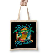 Bird Of Paradise Parrot Relaxing Beach Vacation Bez Çanta Uzun Saplı