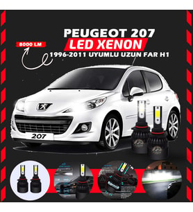 Peugeot 207 1996-2011 Uzun Far Uyumlu Şimşek Etkili Led Xenon Light Series H1