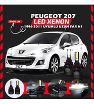 Peugeot 207 1996-2011 Uzun Far Uyumlu Şimşek Etkili Led Xenon Light Series H1