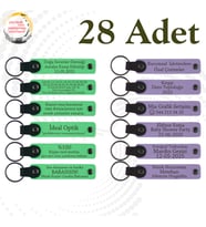 Fıstık Yeşili & Mor Menekşe, Doğa Turu Ekibine Anlamlı Anı, 28’li Set, Mesajlı Hatıra Anahtarlık