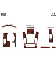 Meriç® Nissan Navara Ön Torpido Kaplama Maun 12 Parça 2006-2010 (Maun)