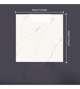 Northcity Beyaz Mermer Desenli Alüminyum Duvar Sticker – 30x30 Su Geçirmez Yapışkanlı Duvar Kaplama