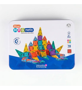 Magnet Yapı Mini Blok Seti 78 Parça Metal Kutulu - 3 Boyutlu Eğitici STEM Seti