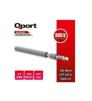 Q-Port Q-cat6 305mt Utp 305Metre Gri 23awg 0,57mm Cat6 Kablo