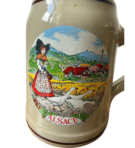 Alsace Köylü Kız ve Kaz Modifli Bira Bardağı TANKART
