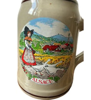 Alsace Köylü Kız ve Kaz Modifli Bira Bardağı TANKART