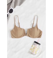 Angelsin V Göğüs Dekolteli Bikini Üstü (Bej)