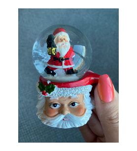 Yılbaşı Temalı 6cm Dekoratif Mini Kar Küresi (1 ADET) Happy-christmas