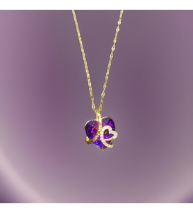 Kalbinizin Işıltısı: Mor Kalp Kolyesi ile Şıklık! (Gold)