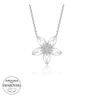 Swarovski Taşlı Gümüş Çiçek Bayan Kolye
