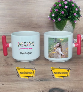 So Sweet Mom Kupa Bardak Fotoğraflı T Kırmızı Kulplu Anneye Doğum Günü Anneler Günü Hediyesi