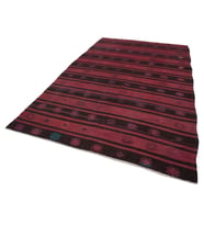 Bordo Renkli Geometrik Kilim Salon Kilimi Etnik Desenli El Dokuma Yün Karışımlı Mat Yüzey