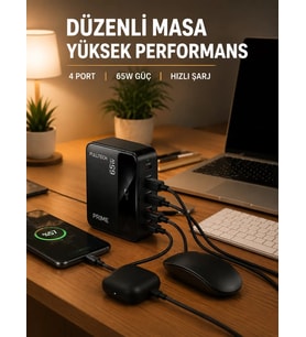 USB-A ve USB-C Girişli Çoklu Şarj Cihazı