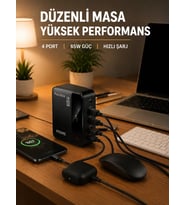 USB-A ve USB-C Girişli Çoklu Şarj Cihazı