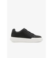 Calvin Klein Chunky Cupsole Bağcıklı Deri Tamamı Baskılı Kadın Siyah Sneaker YW0YW02058-BEH