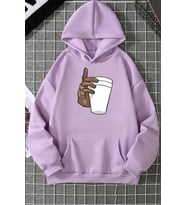 Tupac Coffee Baskılı Sweatshirt (Lila)