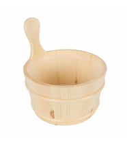 Poolline Sauna Kova Kepçe Takımı Ahşap 5Lt