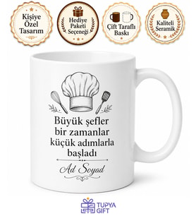 Aşçı Yardımcısına Hediye Geleceğin Şefi Temalı Kupa Bardak Porselen