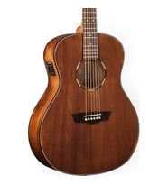 Washburn WLO12SE Woodline Serisi Elektro Akustik Gitar (Profesyonel - Orchestra Kasa)  Masif Maun Kapak (Solid Mahogany), Maun Arka ve Yanlar, Fishman Isys+ EQ, Sıcak Tonlar  Uyum: Parmak Stili (Fingerstyle) Çalım İçin İdeal