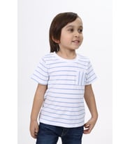Toontoy Erkek Çocuk Çizgili Tişört (Mavi)