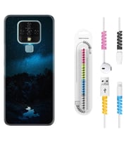 Tecno Camon 16 18P Pova 3 Pova Neo Kılıf Kablo Koruma Spiral Silikon Gece 1633