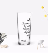 BK Gift Kişiye Özel Renkli Baskılı Aşk Hikayesi Değildi Tasarımlı Rakı Bardağı-1 (Beyaz)