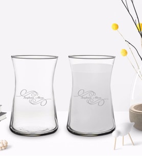 BK Gift Kişiye Özel İsimli 2’li Heybeli Çay Bardağı Rakı Kadehi-3