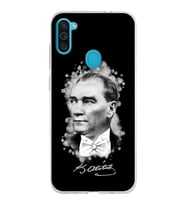 Samsung Galaxy M11 Kapak Atatürk Tasarımlı Şeffaf Silikon Kılıf