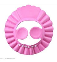 Lexroo Pembe Renk Banyo Şapkası Kız Çocuk Bebek Güvenli Şampuan Şapkası Bebek Ayarlanabilir Şampuan