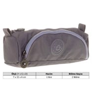 Kaukko Crazy İki Bölmeli Gri Krinkıl Kumaş Kalem Çantası - K2516 (Çok Renkli)