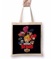 Brawl Stars Yıldızları 05 Bez Çanta Uzun Saplı