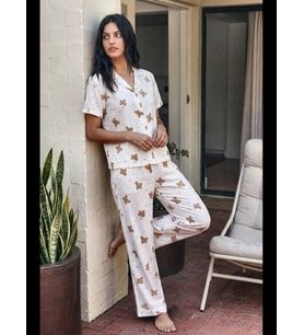 Night Viskon Karışım Homewear Pijama Takımı
