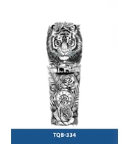 TQB-334 ASLAN VE SAAT DESEN GEÇİCİ KOL DÖVMESİ-TATTO
