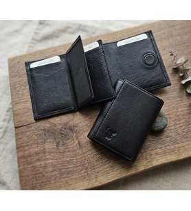 %100 Hakiki Deri Katlanır Minimalist Küçük Boy Mıktanıs Kapamalı Erkek Cüzdan
