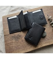 %100 Hakiki Deri Katlanır Minimalist Küçük Boy Mıktanıs Kapamalı Erkek Cüzdan