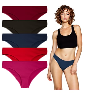 YohannesClub, Kadın, Pamuklu Hipster Basic Külot, Çok Renkli, 5'li Paket