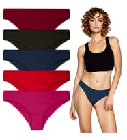 YohannesClub, Kadın, Pamuklu Hipster Basic Külot, Çok Renkli, 5'li Paket