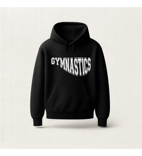 Gymnastics Tasarım Baskılı Hoodie Sweatshirt (Siyah)