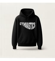 Gymnastics Tasarım Baskılı Hoodie Sweatshirt (Siyah)