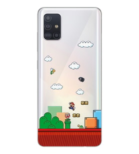 Samsung Galaxy A51 Uyumlu Süper Mario Tasarımlı Şeffaf Telefon Kılıfı